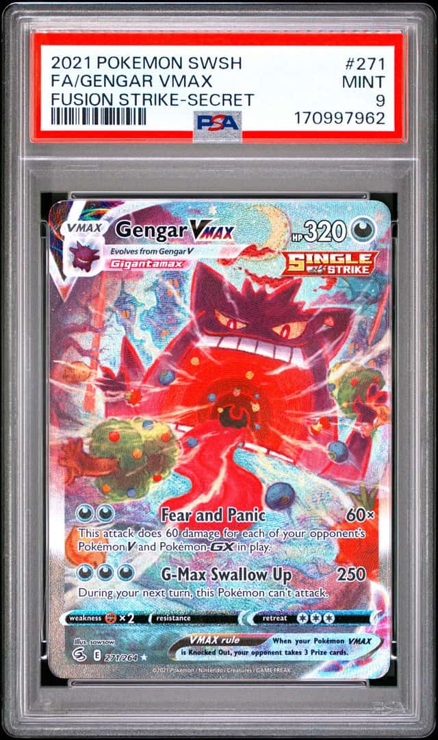 2021 Pokemon Sword and Shield Fusion Strike Secret Rare Gengar Vmax #271