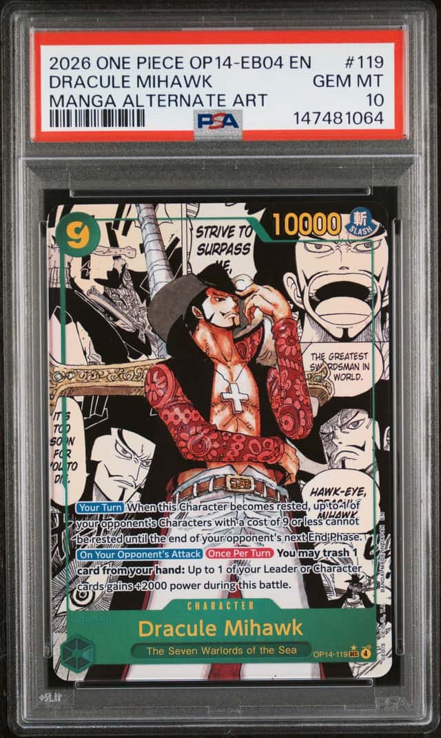 2026 One Piece the Azure Sea's Seven Manga Alternate Art Dracule Mihawk #OP14119