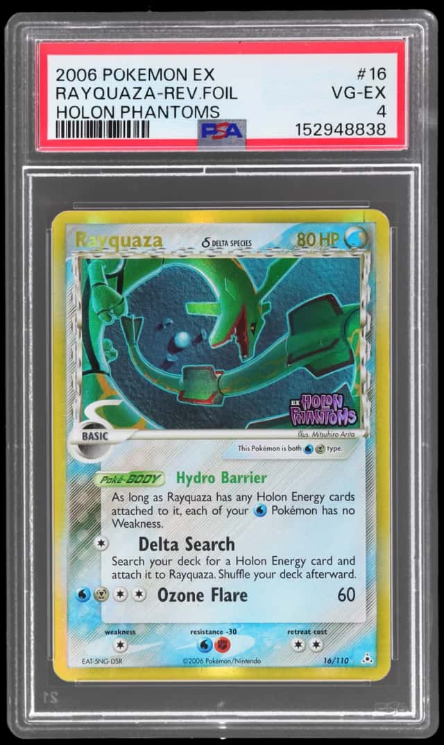 2006 Pokemon Ex Holon Phantoms Reverse Holo Rayquaza #16