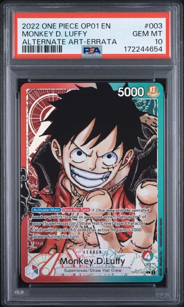 2022 One Piece Romance Dawn Alternate Art Errata Monkey D. Luffy #OP01003