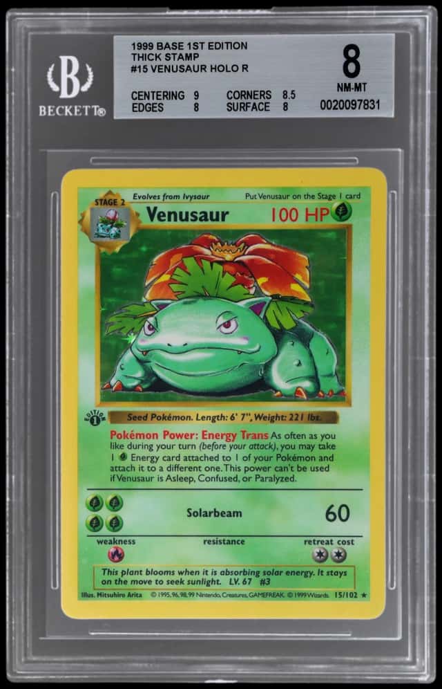 1999 Pokemon Base Set 1st Edition Holo Venusaur #15