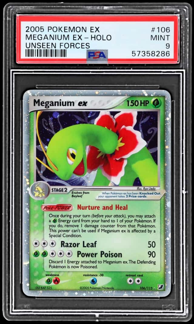 2005 Pokemon Ex Unseen Forces Holo Meganium Ex #106