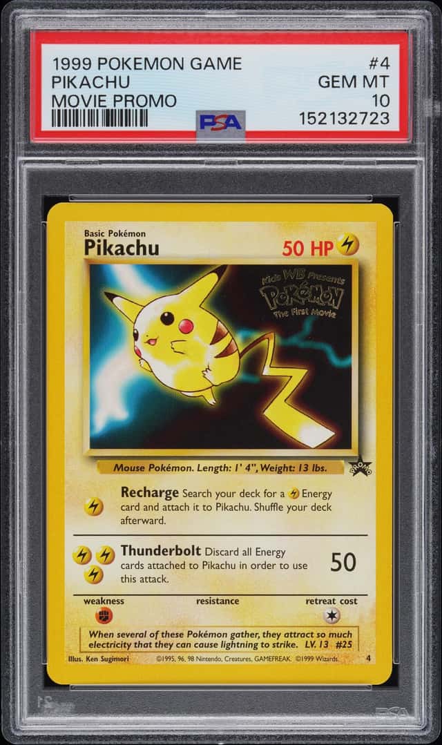 1999 Pokemon Wizards of the Coast Black Star Promo Movie Promo Pikachu #4