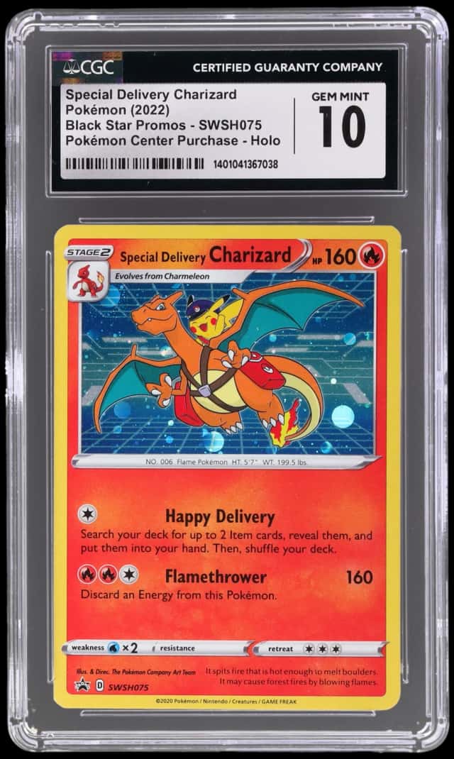 2022 Pokemon Sword and Shield Black Star Promo Pokemon Center Purchase Special Delivery Charizard #SWSH075