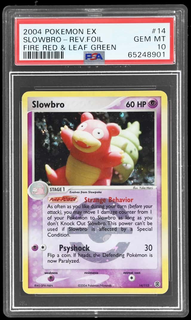 2004 Pokemon Ex Fire Red Leaf Green Reverse Holo Slowbro #14