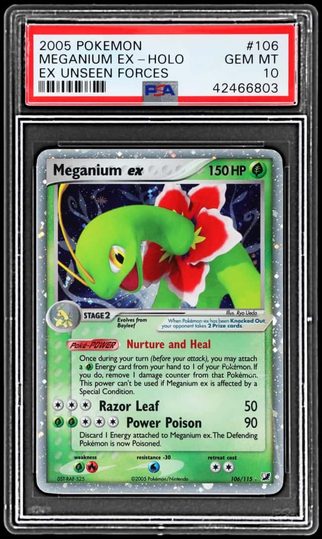 2005 Pokemon Ex Unseen Forces Holo Meganium Ex #106