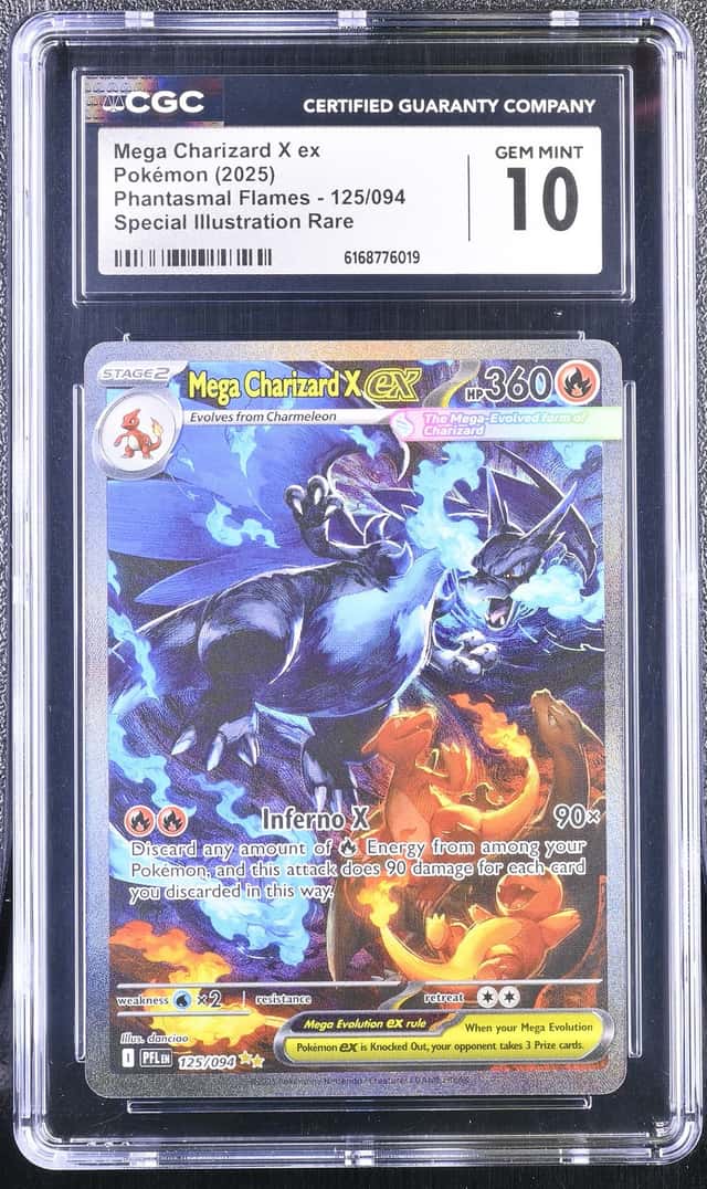 Pokemon 2025 Mega Charizard X ex 125/094 SIR Phantasmal Flames GEM MINT CGC 10