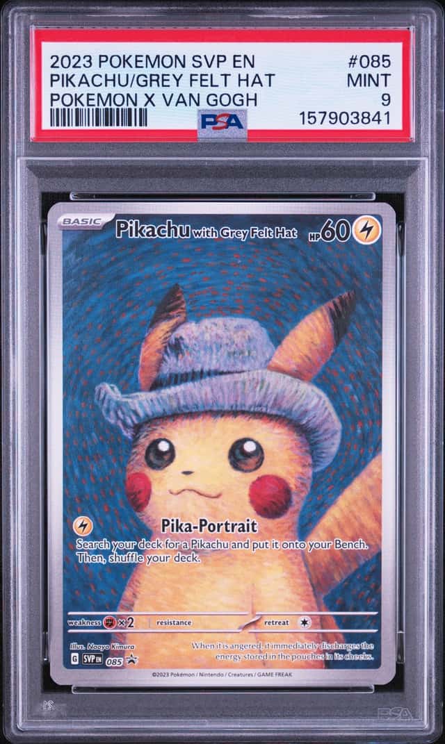 2023 Pokemon SVP Pikachu Grey Felt Hat #085 PSA 9 Van Gogh Promo