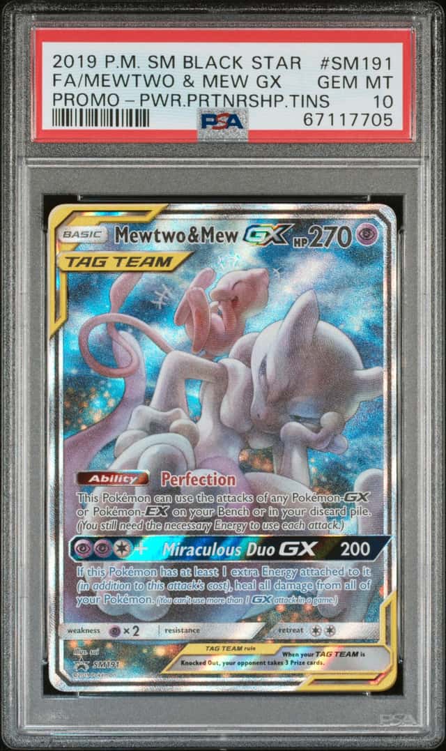 2019 Pokemon Sun and Moon Black Star Promo Power Partnership Tins Mew/Mewtwo Gx #SM191