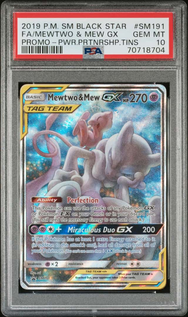 2019 Pokemon Sun and Moon Black Star Promo Power Partnership Tins Mew/Mewtwo Gx #SM191