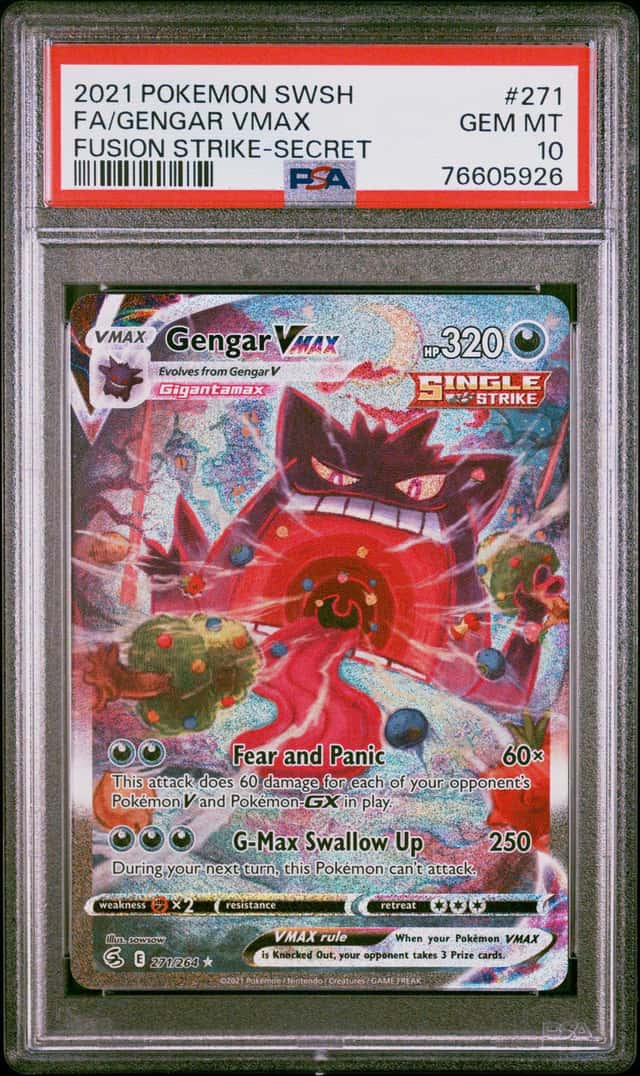 2021 Pokemon SWSH Fusion Strike Gengar VMAX #271/264 PSA 10 GEM MINT
