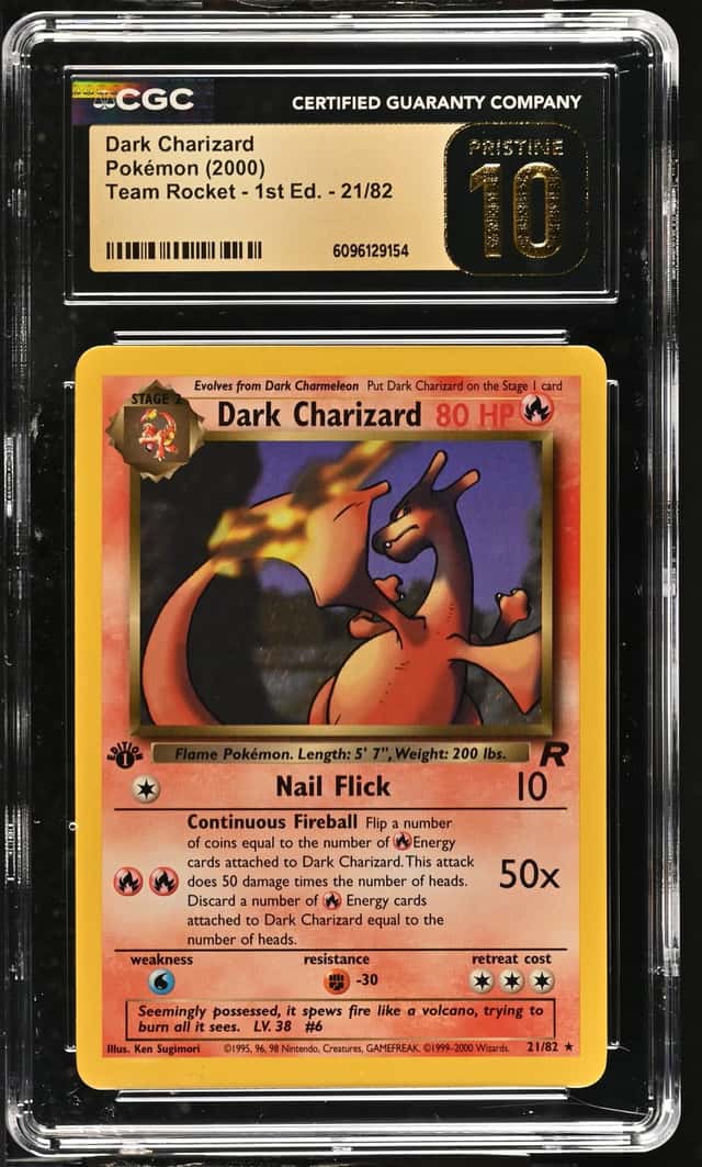 2000 Pokemon Team Rocket First Edition Dark Charizard #21/82 CGC 10 GEM MINT