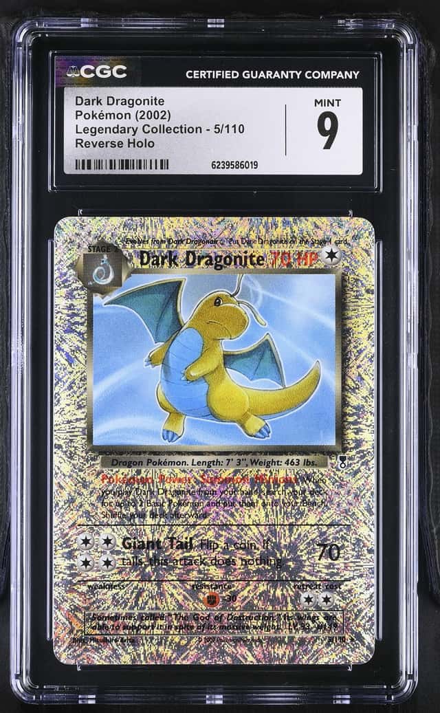 2002 Pokemon Legendary Collection Dark Dragonite Reverse Holo #5/110 CGC 9 MINT
