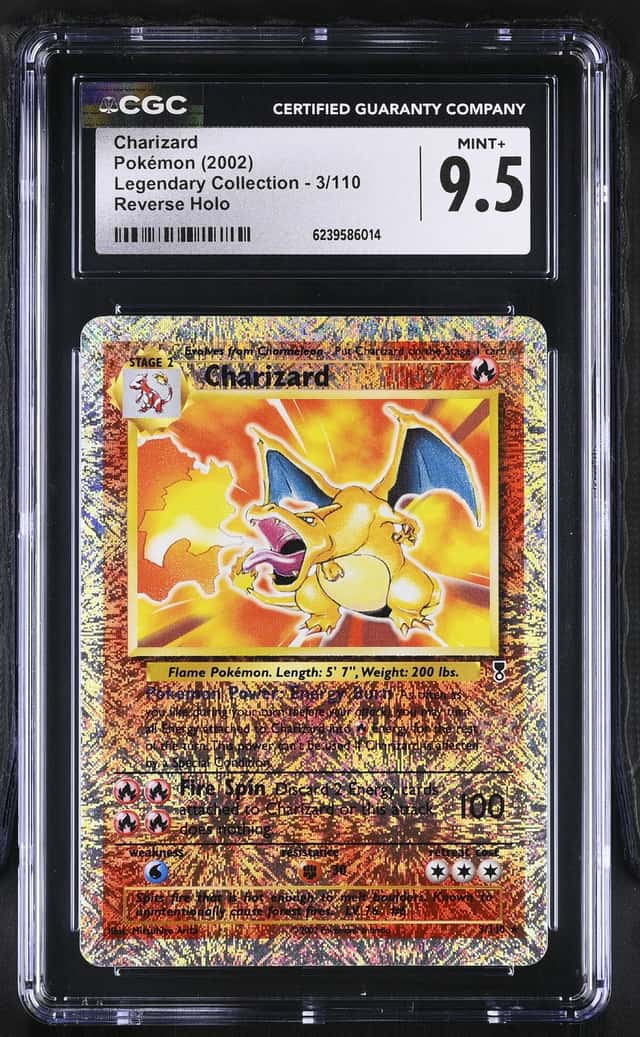 2002 Pokemon Legendary Collection Charizard Reverse Holo #3/110 CGC 9.5 MINT+