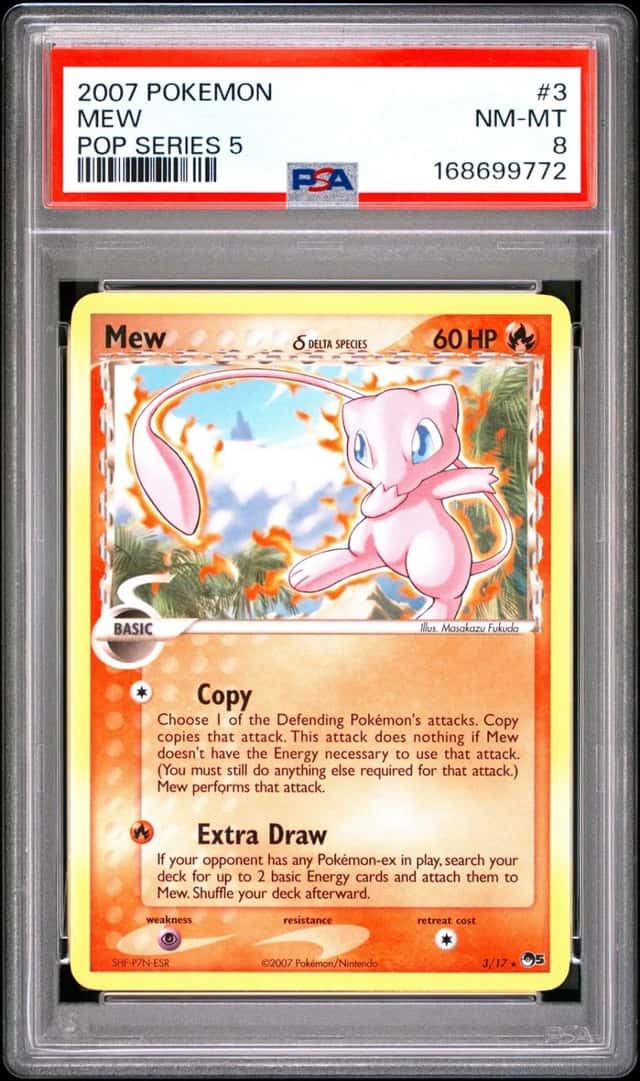 2007 POKEMON POP SERIES 5 #3 MEW PSA 8