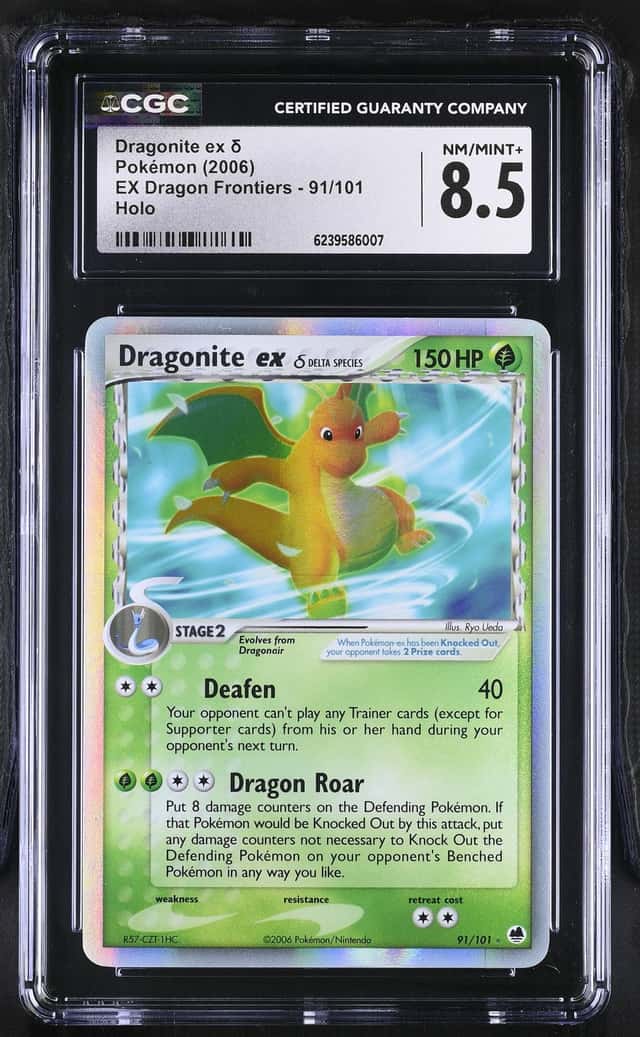 2006 Pokemon EX Dragon Frontiers Dragonite Holo #91/101 CGC 8.5
