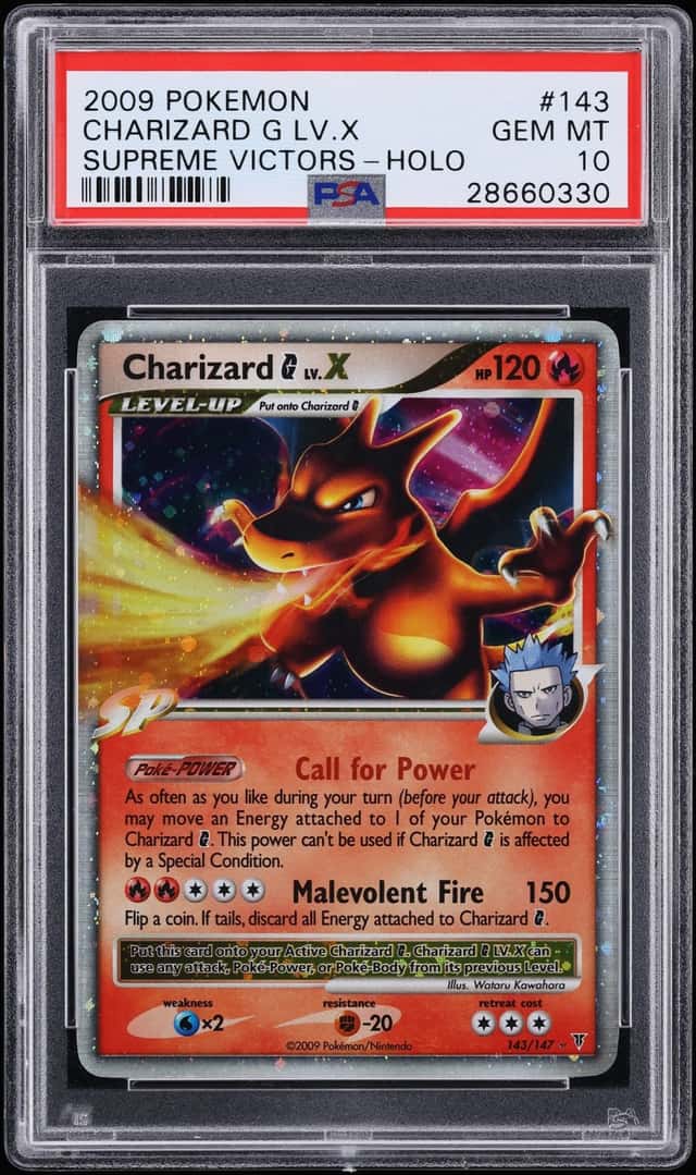 2009 Pokemon Platinum Supreme Victors Holo Charizard G LV X #143 PSA 10 GEM MINT