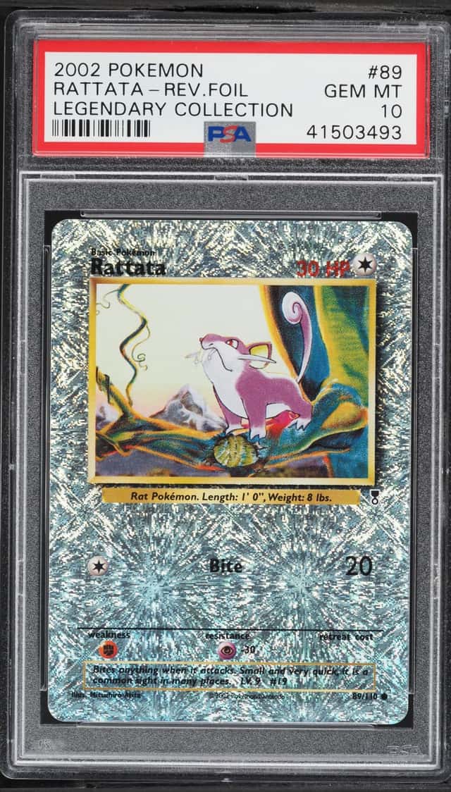 2002 Pokemon Legendary Collection Reverse Holo Rattata #89 PSA 10 GEM MINT