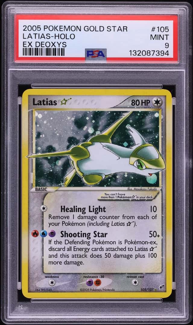2005 Pokemon EX Deoxys Holo Latias Gold Star #105 PSA 9 MINT