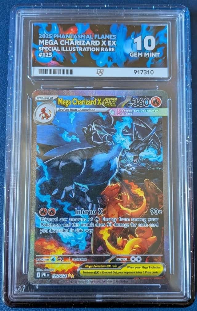 Pokémon TCG Mega Charizard X EX 125/094 SIR Phantasmal Flames Ace 10 Not PSA