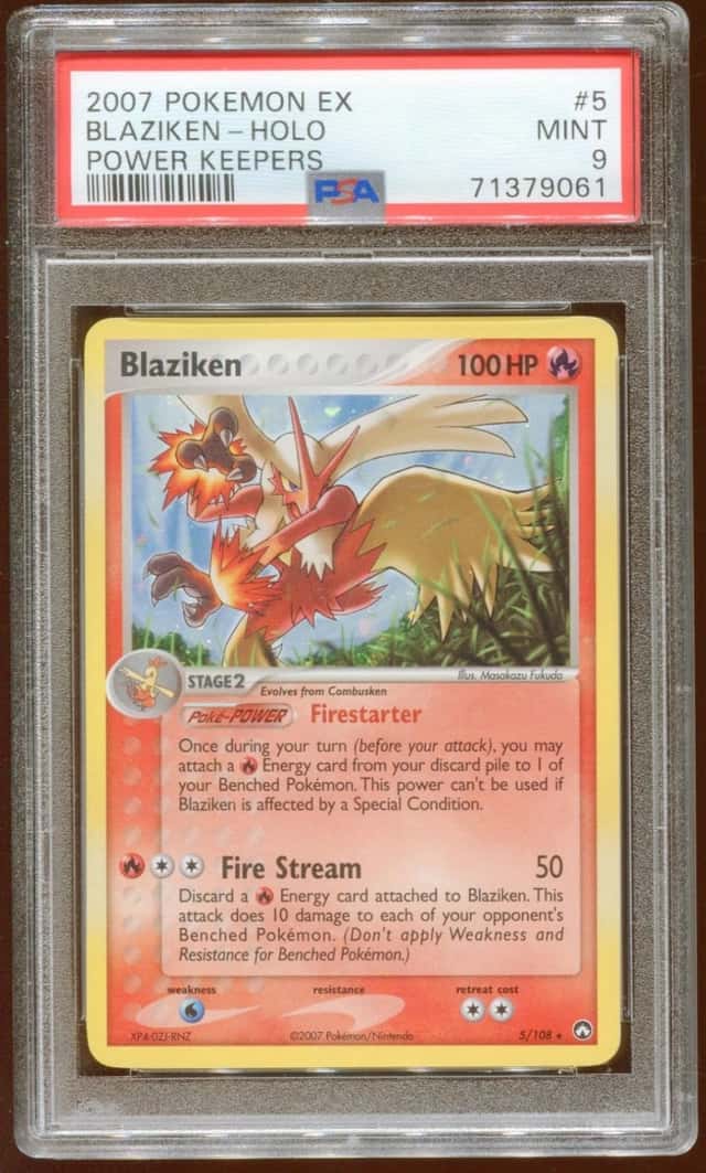 2007 POKEMON POWER KEEPERS EX BLAZIKEN #5/108 RARE HOLO FOIL PSA 9 E9