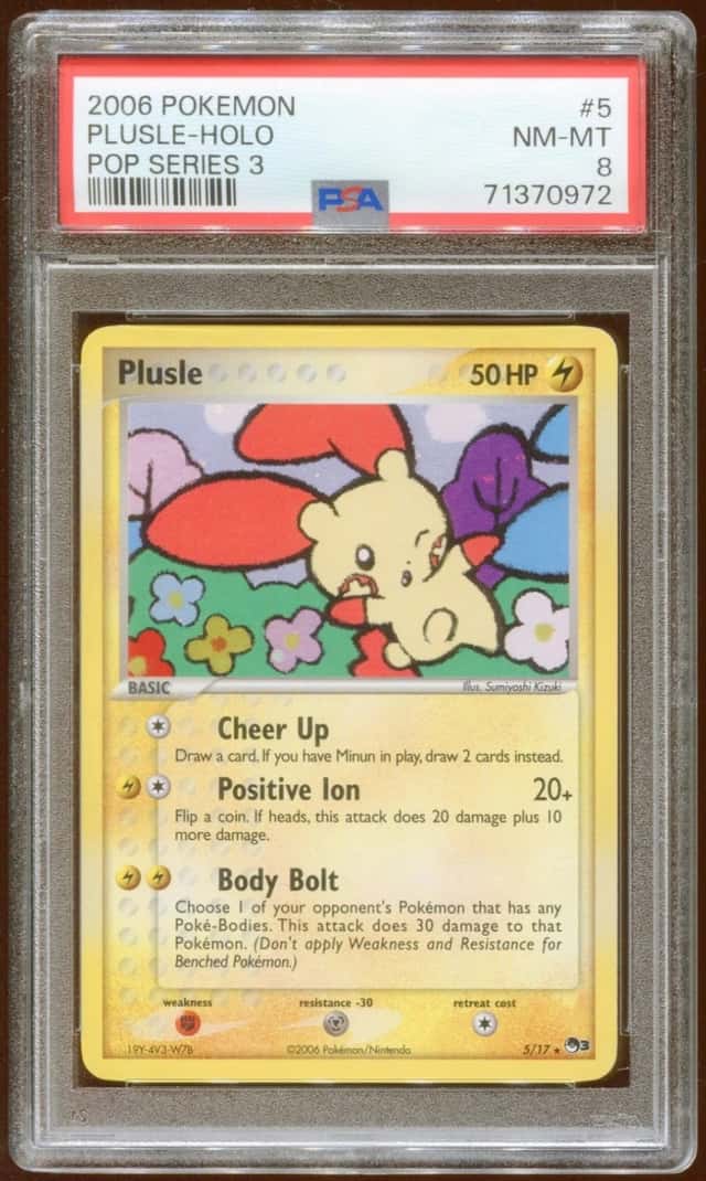 2006 POKEMON POP SERIES 3 PLUSLE #5/17 RARE PROMO HOLO FOIL PSA 8 E9