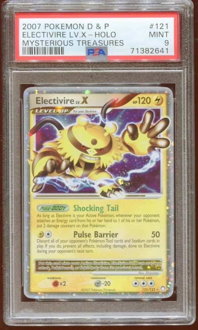 2007 POKEMON D & P MYSTERIOUS TREASURES ELECTIVIRE LV. X #121/123 HOLO PSA 9 E9