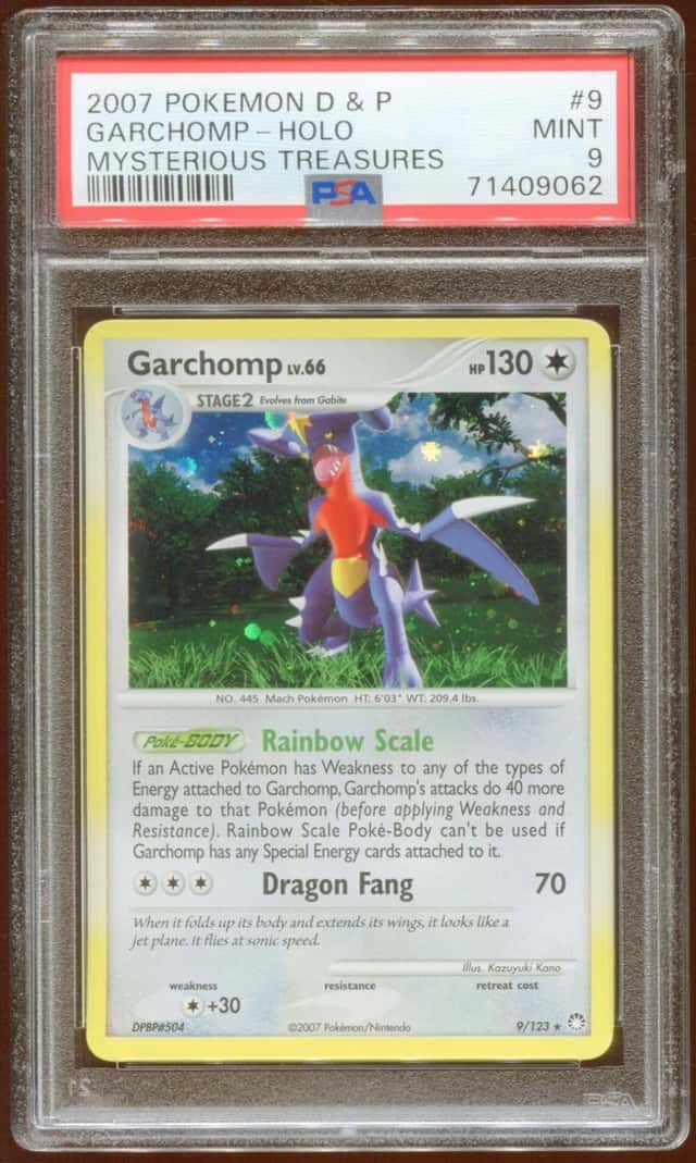 2007 POKEMON D & P MYSTERIOUS TREASURES GARCHOMP LV66 9/123 HOLO FOIL PSA 9 B E9