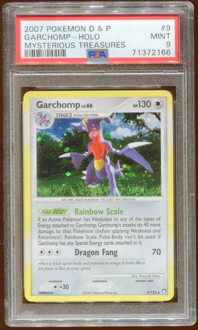 2007 POKEMON D & P MYSTERIOUS TREASURES GARCHOMP LV66 9/123 HOLO FOIL PSA 9 A E9