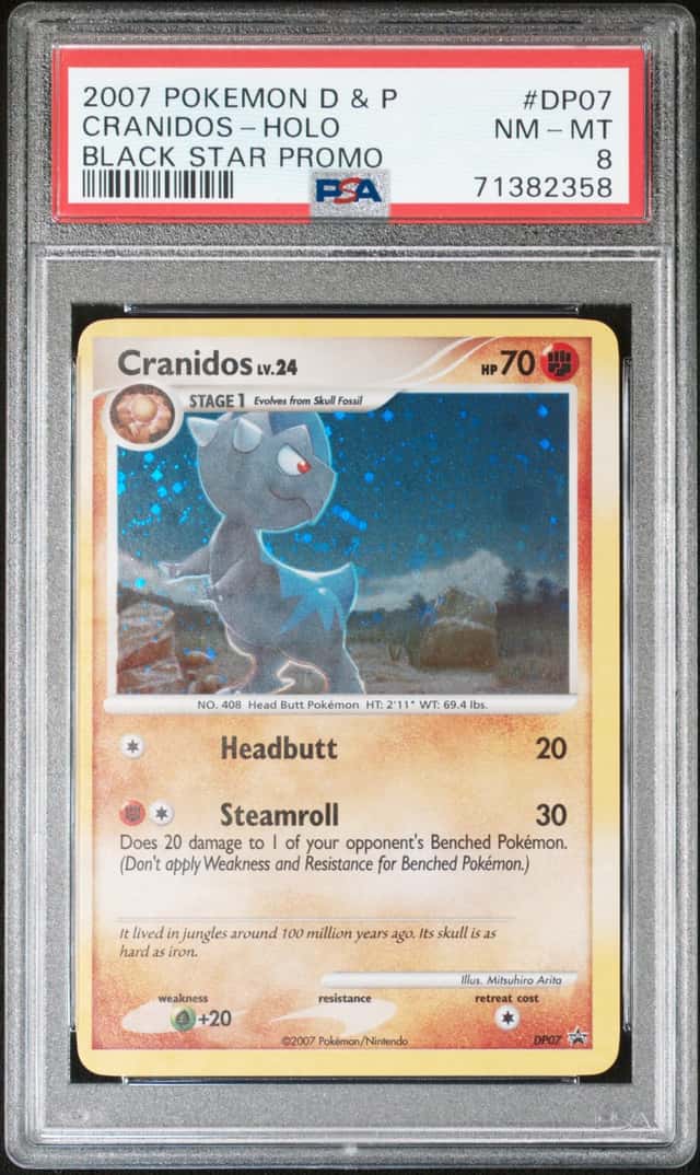2007 POKEMON DIAMOND & PEARL CRANIDOS LV34 DP07 RARE PROMO HOLO PSA 8 E9