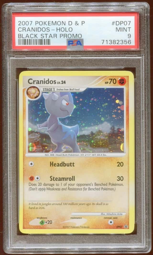2007 POKEMON DIAMOND & PEARL CRANIDOS LV34 DP07 RARE PROMO HOLO PSA 9 E9