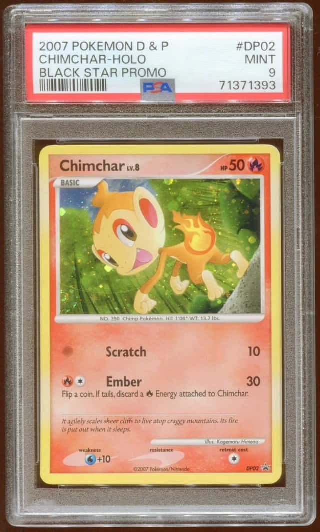 2007 POKEMON DIAMOND & PEARL CHIMCHAR LV.8 DP02 RARE PROMO HOLO PSA 9 E9