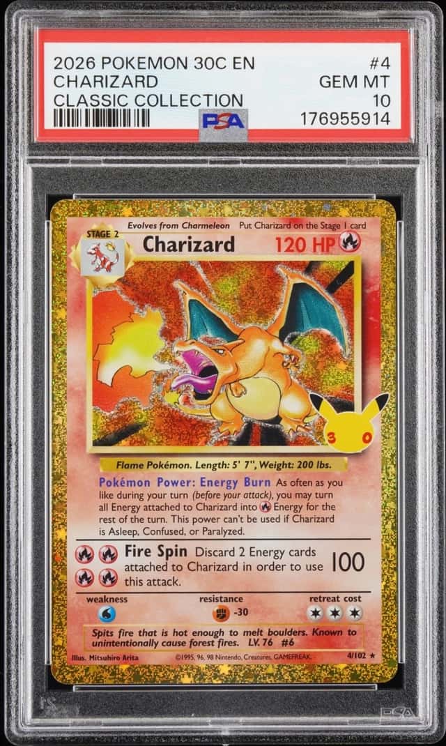 2026 POKEMON 30C EN-30TH CELEBRATION CLASSIC COLLECTION #4 CHARIZARD PSA 10