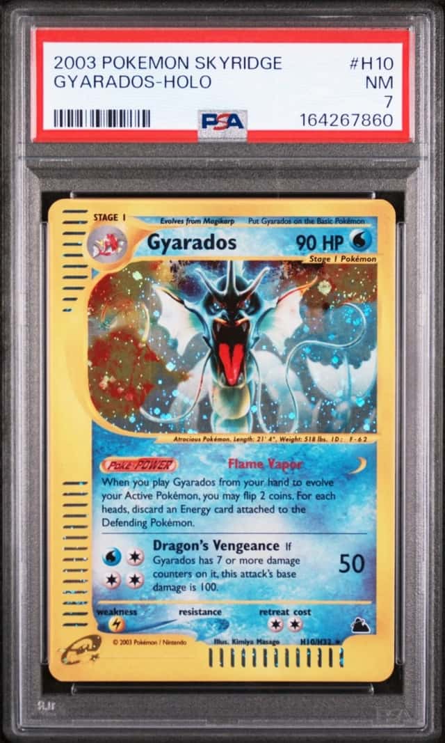 2003 POKEMON SKYRIDGE #H10 GYARADOS-HOLO PSA 7