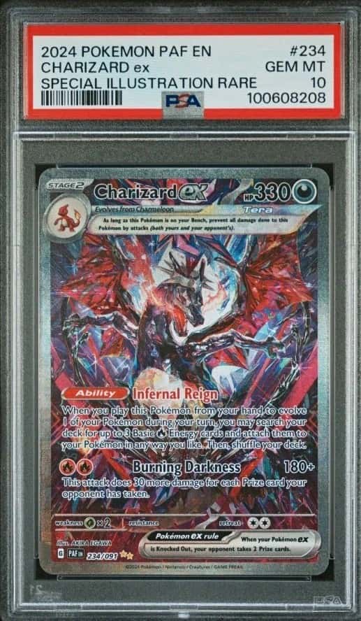 Pokemon TCG 2024 SV Paldean Fates Charizard ex 234/091 SIR Holo PSA 10