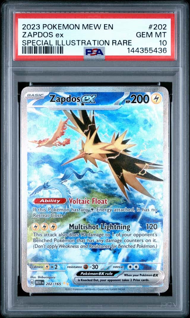 Pokemon 2023 Zapdos ex 202/165 SIR Scarlet & Violet 151 GEM MINT PSA 10