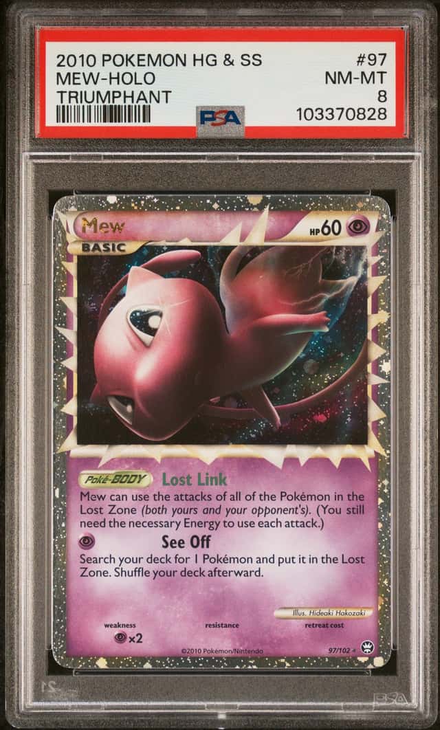 MEW 2010 POKEMON TRIUMPHANT 97/102 RARE HOLO PSA 8 Q0895