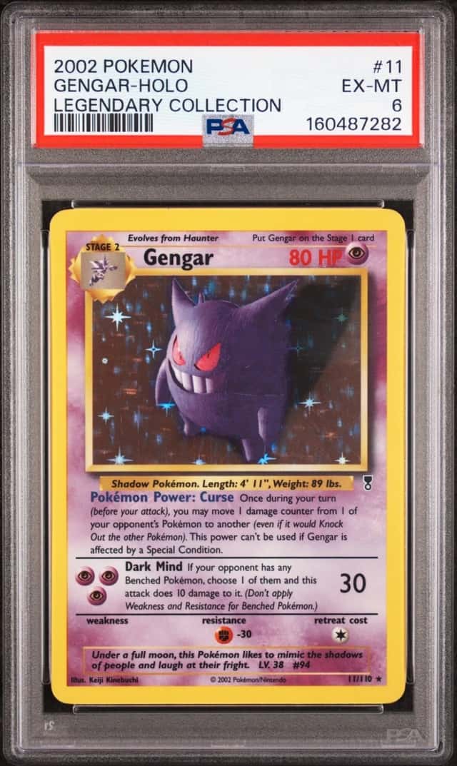 2002 POKEMON LEGENDARY COLLECTION #11 GENGAR-HOLO PSA 6