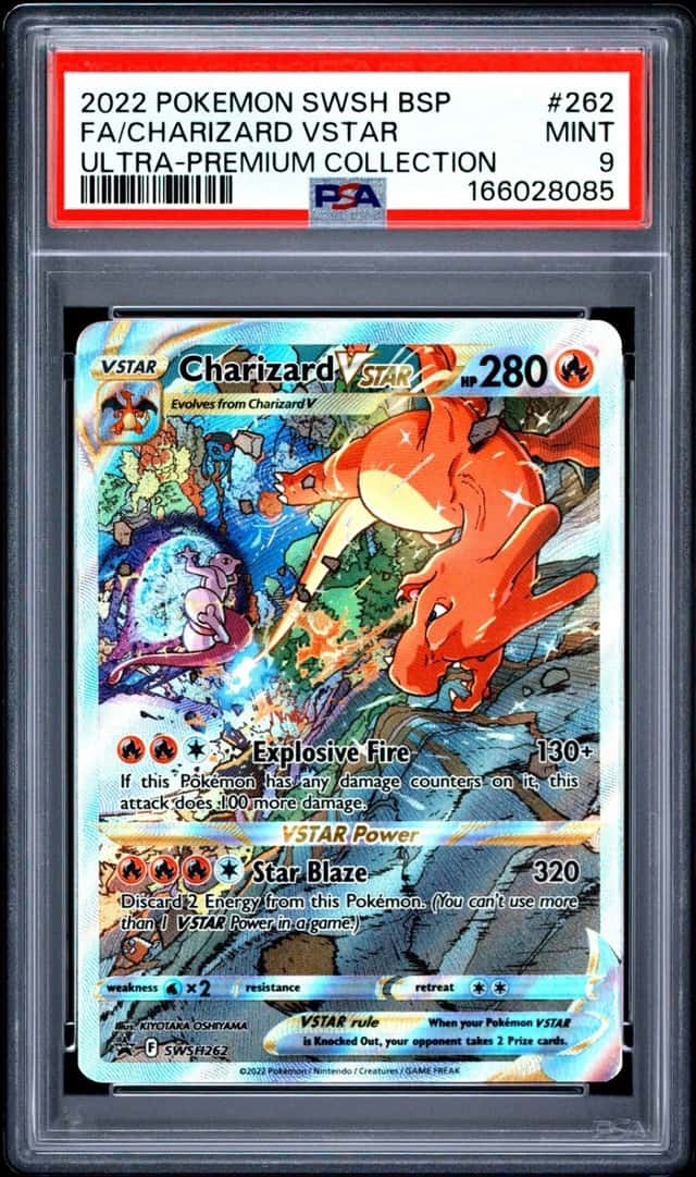 2022 POKEMON SWSH BLACK STAR PROMO #262 FULL ART/CHARIZARD VSTAR PSA 9
