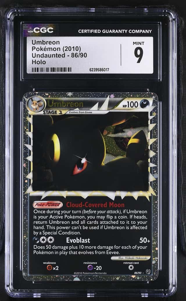 2010 Pokemon HeartGold & SoulSilver Undaunted Umbreon Holo #86/90 CGC 9 MINT