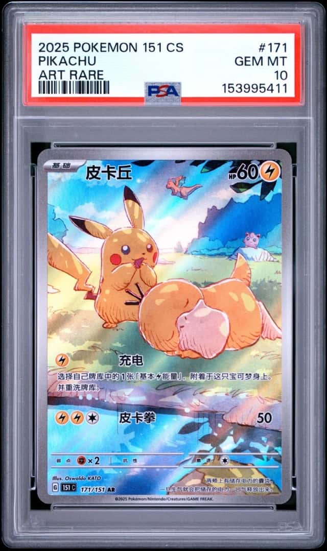 POKEMON PIKACHU 2025 S. CHN 151 C-COLLECTION 151 #173 ART RARE PSA 10 