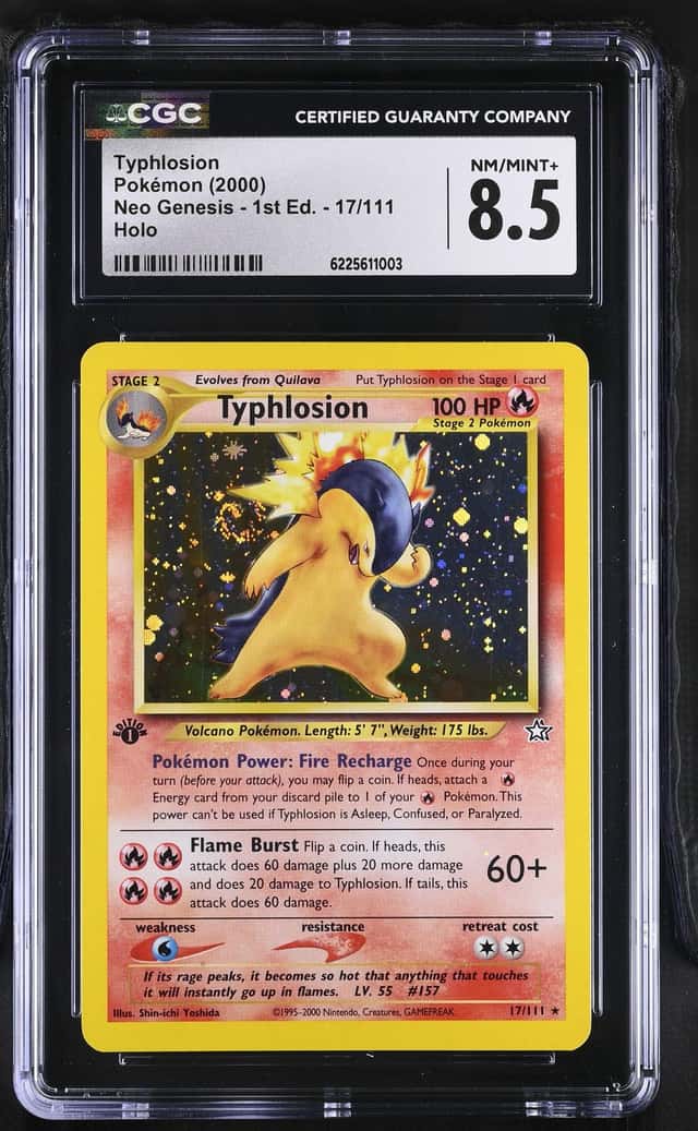 2000 Pokémon Typhlosion Holo Neo Genesis - 1st Ed. #17/111 CGC 8.5