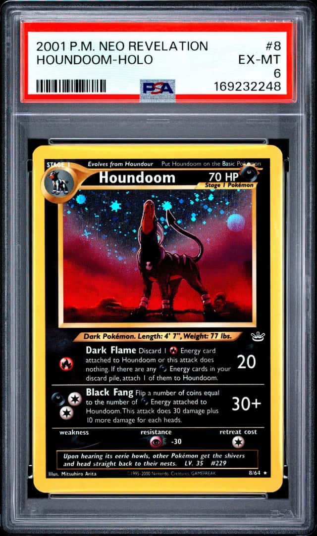 Pokemon Neo Revelation Houndoom Holo Rare #8/64 Psa6