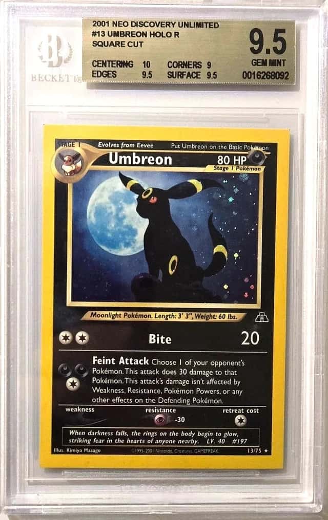 POP 1 - Neo Discovery Umbreon Holo #13/75 - BGS 9.5 SQUARE CUT - 2001 Pokemon