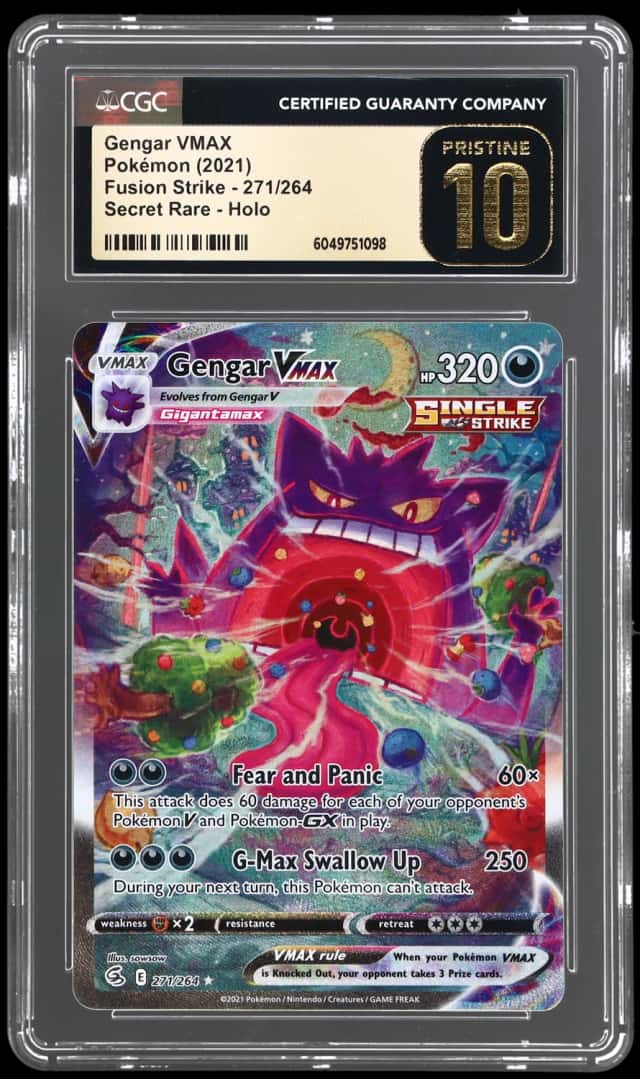 2021 Pokemon Sword and Shield Fusion Strike Secret Rare Gengar Vmax #271