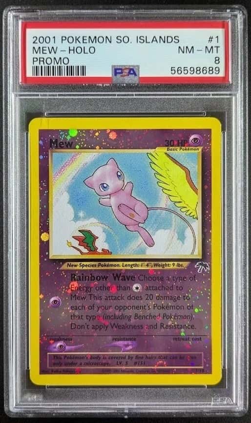 2001 Pokemon MEW #1/18 Southern Islands Promo Holo English Near Mint PSA 8