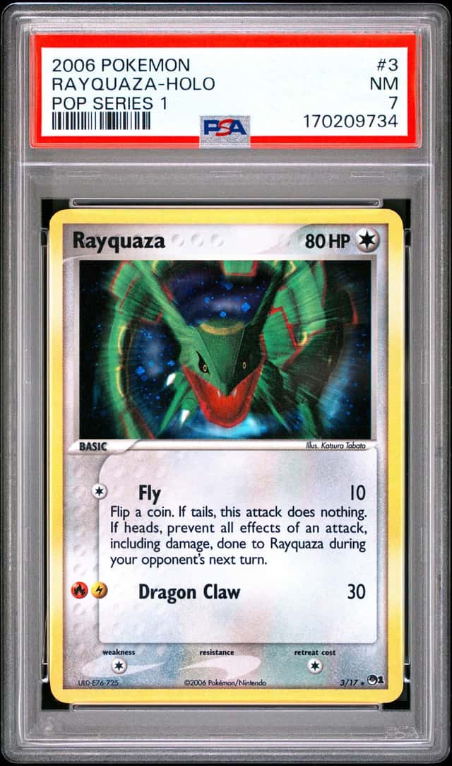 2006 POKEMON POP SERIES 1  RAYQUAZA #3 -HOLOFOIL NM PSA 7 