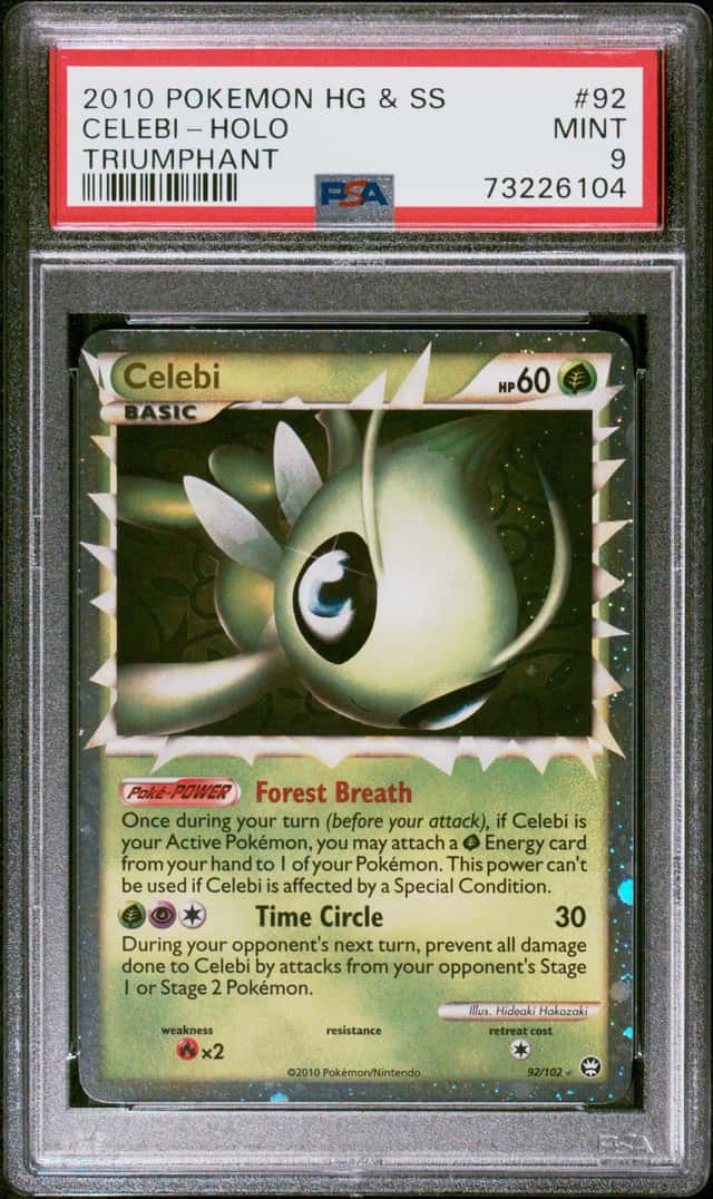 2010 Pokemon Heartgold and Soulsilver Triumphant Holo Celebi #92