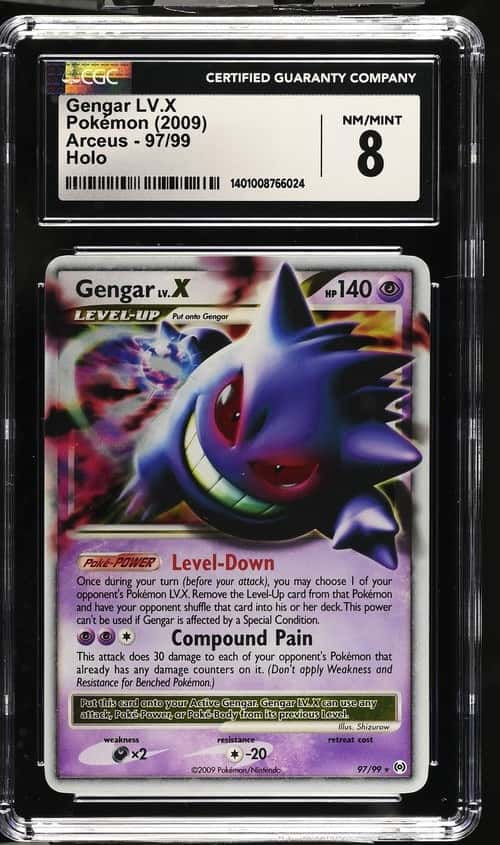 Pokemon Gengar Lv.X Arceus Holo 97/99 CGC 8 EN Ultra Rare Card