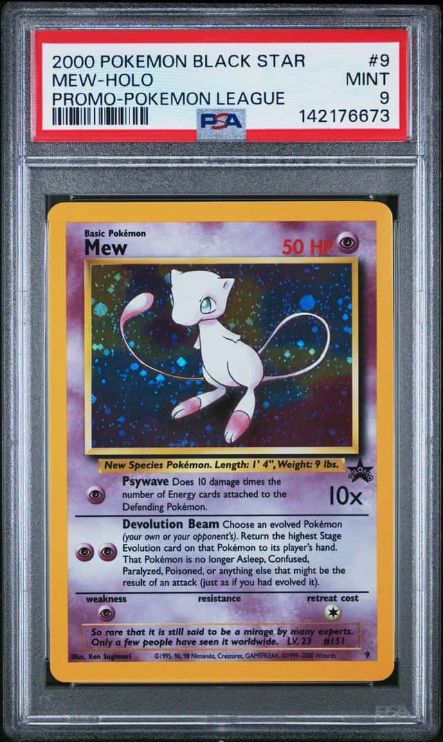 2000 Pokemon Black Star Promo Pokemon League #9 Mew Holo PSA 9 MINT